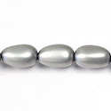 Czech Glass Pearl Bead - Baroque 18x10MM MATTE LT GREY