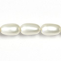 Czech Glass Pearl Bead - Baroque 18x10MM MATTE WHITE