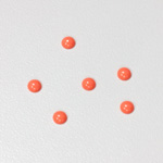 Plastic Flat Back Opaque Cabochon - Round 04MM CORAL