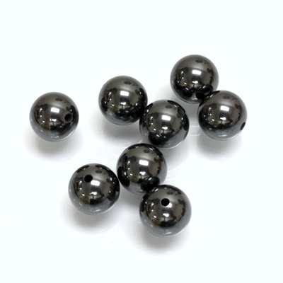 Gemstone 1-Hole Ball 08MM HEMATITE