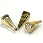 Preciosa Czech Pressed Glass Bead - Villa 06x13MM GOLD CRYSTAL (26441)