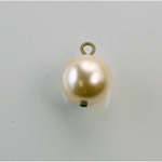 Czech Glass Pearl Bead with 1 Brass Loop - Round 12MM CREME