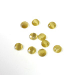 Fiber-Optic Flat Back Stone with Faceted Top and Table - Round 04MM CAT'S EYE LT BROWN