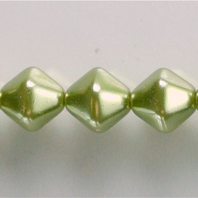 Czech Glass Pearl Bead - Hex/Lantern 12MM DARK OLIVE 70458