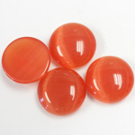 Fiber-Optic Cabochon - Round 15MM CAT'S EYE ORANGE