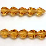 Czech Glass Fire Polish Japanese Cut Bead 9x8MM TOPAZ