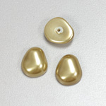 Glass Cabochon Baroque Top Pearl - Potato 16x14MM LT OLIVE