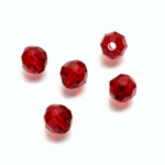 Plastic Bead - Transparent Faceted Round 08MM RUBY