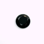 Glass Flat Back Rose Cut Stone - Round 13MM JET