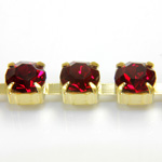 Preciosa Crystal Rhinestone Cup Chain - SS29 SIAM RUBY-RAW