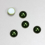 Glass Medium Dome Cabochon Pearl Spray Finish - Round 09MM HUNTER GREEN