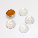 Glass Medium Dome Foiled Cabochon - Round 11MM WHITE OPAL