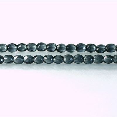Czech Glass Fire Polish Bead - Round 04MM GREY-CRYSTAL 69011