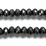 Czech Glass Fire Polish Bead - Rondelle Donut 09x6MM Full Coated HEMATITE