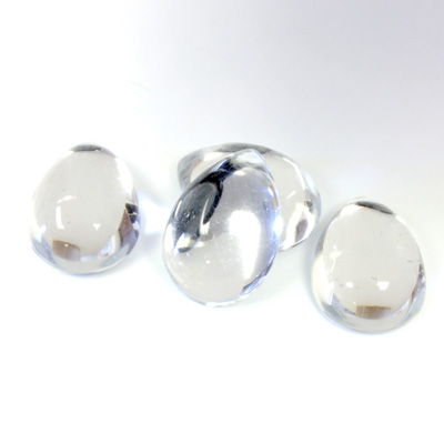 Plastic Flat Back Foiled Cabochon - Pear 15x11MM CRYSTAL