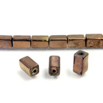 Glass Bead Table Polished - 08x4MM ANTIQUE COPPER