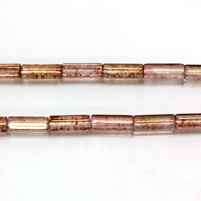 Czech Glass Fire Polished Bead - Atlas 10x4MM LUMI COAT ROSE