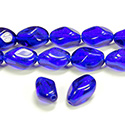 Czech Pressed Glass Bead - Baroque 13x9MM COBALT