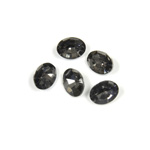 Cut Crystal Point Back Fancy Stone Foiled - Oval 08x6MM BLACK DIAMOND