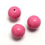 Plastic Bead - Opaque Color Smooth Round 16MM BRIGHT PINK