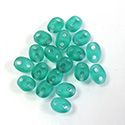 Preciosa Czech Pressed Glass 2-Hole Bead -Twin Oval 02.5x5MM MATTE EMERALD