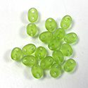 Preciosa Czech Pressed Glass 2-Hole Bead -Twin Oval 02.5x5MM MATTE OLIVINE