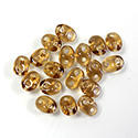 Preciosa Czech Pressed Glass 2-Hole Bead -Twin Oval 02.5x5MM SMOKE TOPAZ