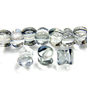 Preciosa Czech Pressed Glass Bead - Pellet 04x6MM LT BLUE CRYSTAL (23701)