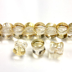 Preciosa Czech Pressed Glass Bead - Pellet 04x6MM LT TOPAZ CRYSTAL (23901)