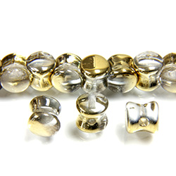 Preciosa Czech Pressed Glass Bead - Pellet 04x6MM GOLD CRYSTAL (26441)