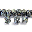 Preciosa Czech Pressed Glass Bead - Pellet 04x6MM BLACK TRAVERTINE
