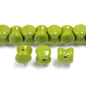 Preciosa Czech Pressed Glass Bead - Pellet 04x6MM OLIVE GREEN OPAQUE