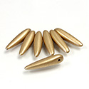 Preciosa Czech Pressed Glass Bead - Thorn 05x16MM MATTE GOLD