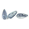 Preciosa Czech Pressed Glass 2-Hole Bead - Chilli 4x11MM BLUE LUMI