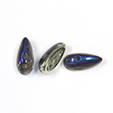 Preciosa Czech Pressed Glass 2-Hole Bead - Chilli 4x11MM CALIFORNIA BLUE