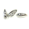 Preciosa Czech Pressed Glass 2-Hole Bead - Chilli 4x11MM SILVER