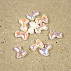 Preciosa Czech Pressed Glass Bead - Tee 2x8MM ALABASTER AB