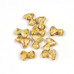 Preciosa Czech Pressed Glass Bead - Tee 2x8MM TRAVERTINE BROWN