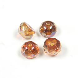 Preciosa Czech Glass Fire Polish Bead - Hill 08MM CRYSTAL/PUMPKIN
