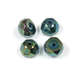 Preciosa Czech Glass Fire Polish Bead - Hill 08MM IRIS GREEN
