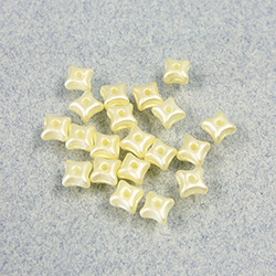 Preciosa Czech Pressed Glass Bead - Orion 03x5mm SATIN PEARL CREME 02010/25039