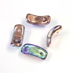 Preciosa Czech Pressed Glass 2-Hole Bead - Bow 03.5x15.5mm CRYSTAL/GOSSAMER