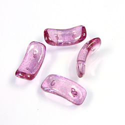 Preciosa Czech Pressed Glass 2-Hole Bead - Bow 03.5x15.5mm LUMI/ROSE