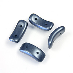 Preciosa Czech Pressed Glass 2-Hole Bead - Bow 03.5x15.5mm PEARL NAVY
