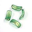 Preciosa Czech Pressed Glass 2-Hole Bead - Bow 03.5x15.5mm SATIN PERIDOT