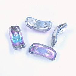 Preciosa Czech Pressed Glass 2-Hole Bead - Bow 03.5x15.5mm VITRAIL LT