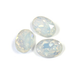 Cut Crystal Point Back Fancy Stone Foiled - Oval 14x10MM OPAL WHITE