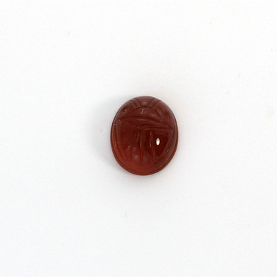 Gemstone Flat Back Carved Scarab 12x10MM CORNELIAN