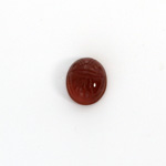 Gemstone Flat Back Carved Scarab 12x10MM CORNELIAN