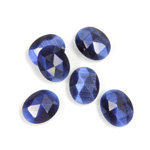 Fiber-Optic Flat Back Cabochon - Rauten Rose Oval 10x8MM CAT'S EYE BLUE